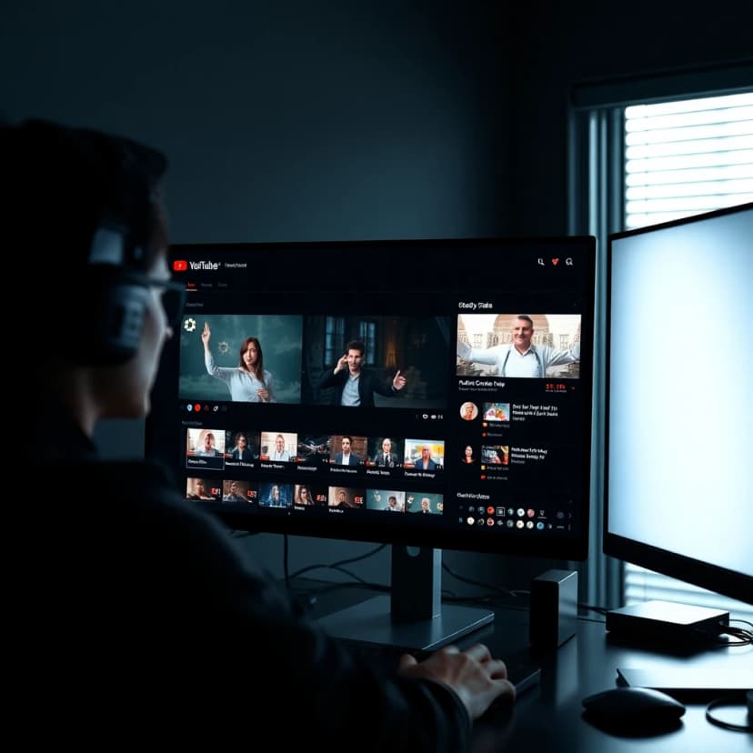 YouTube creator using an AI video generator app